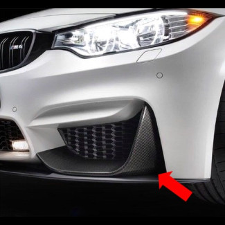 2014-2015 BMW (F80) M3 Carbon Fiber 2pc Front Bumper Splitter Caps